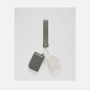 Lululemon Dual Pouch Keychain Strap - Olive & Cream
